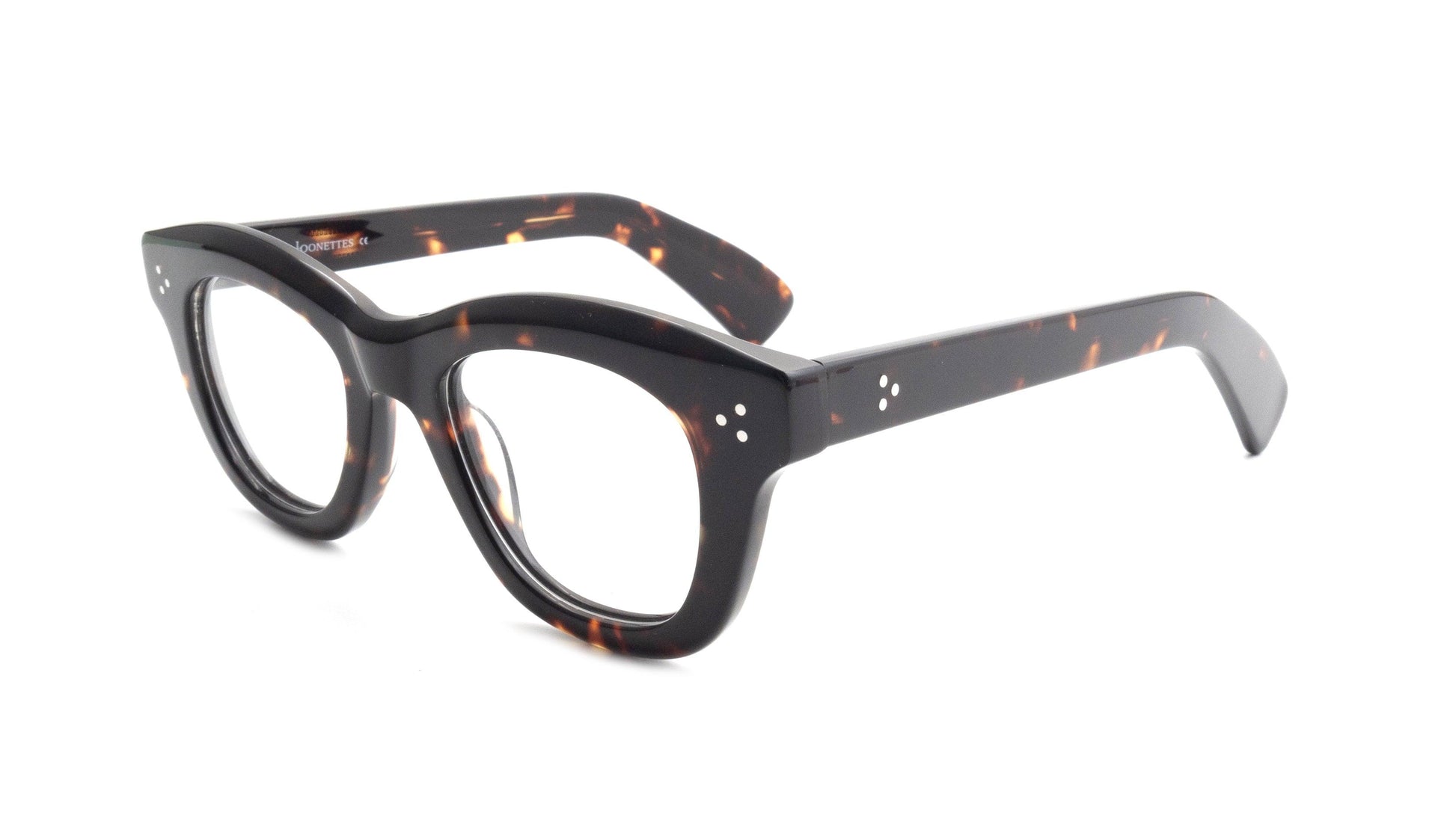 Tortoiseshell cat-eye glasses with thick frames