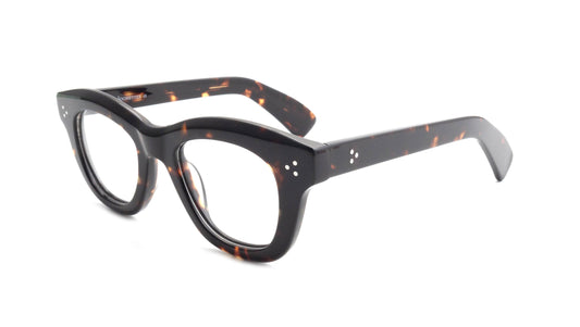 Tortoiseshell cat-eye glasses with thick frames