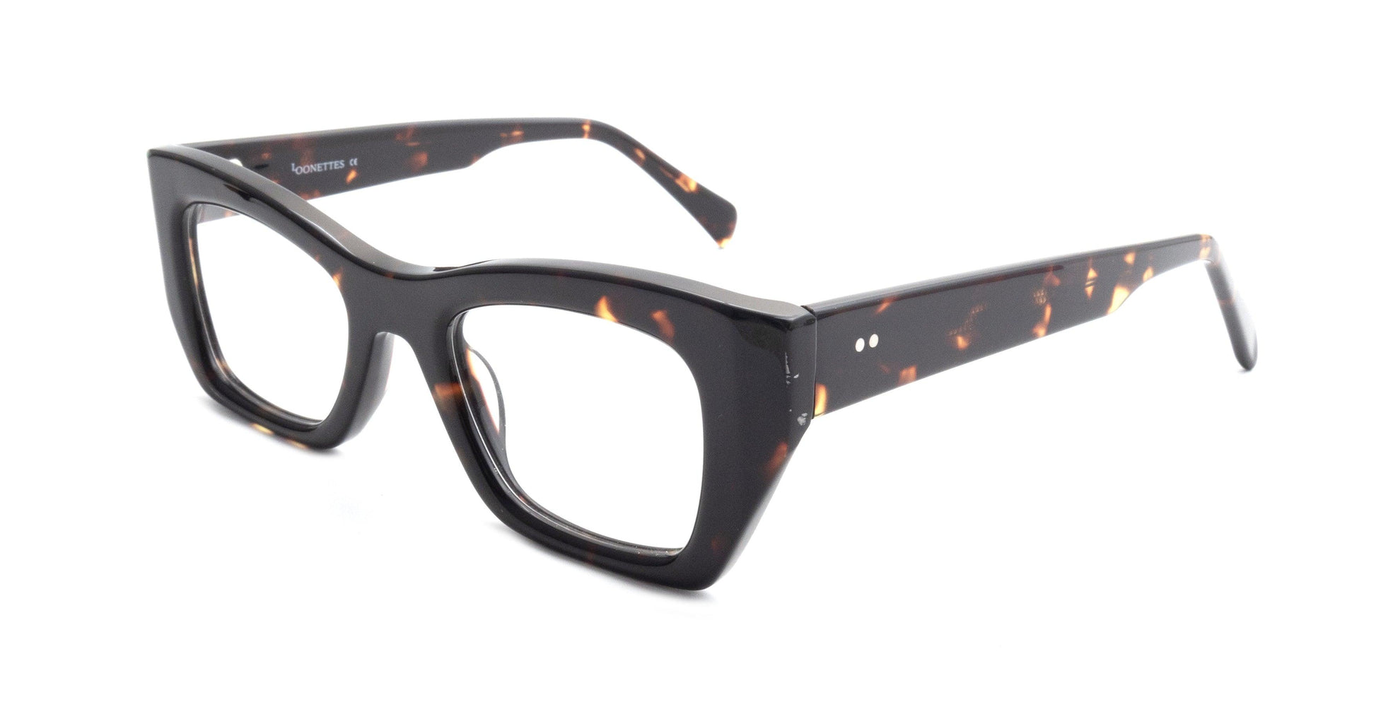 Rectangular tortoiseshell acetate glasses